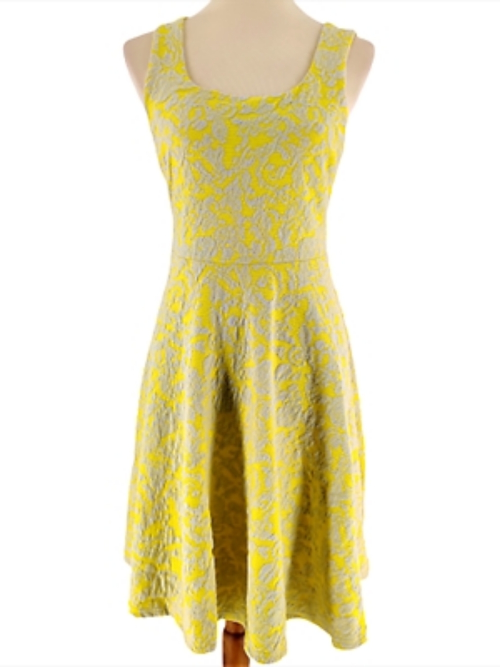 Brixon Ivy Yellow Floral Jacquard Mini Dress